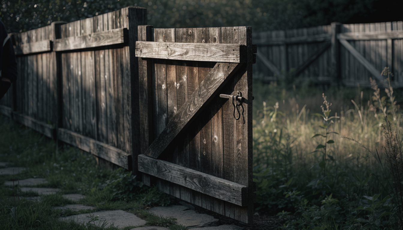 A garden gate latch slipping open on its own, symbolizing security settings quietly reverting unnoticed